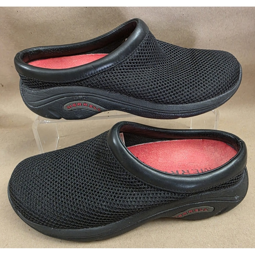 Merrell (Sz 7.5)  Mule Clog Womens Black Encore Breeze Mesh Comfort J62120